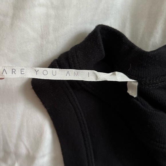 ARE YOU AM I black cropped high neck tank top - Picture 2 of 3